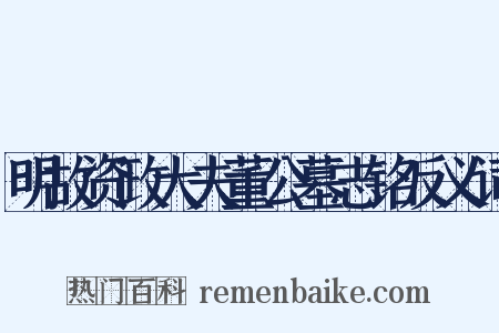 明故资政大夫董公墓志铭反义词是什么意思的图片